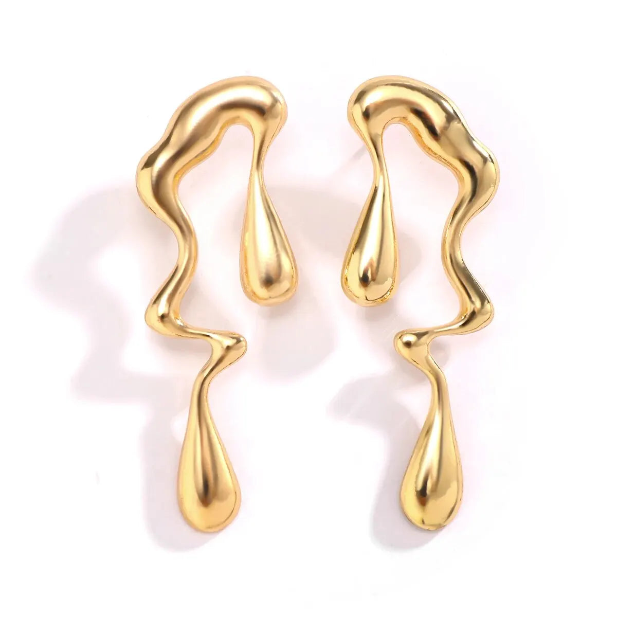 GeoElegance - Geometric Metal Petal Earrings