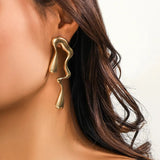 GeoElegance - Geometric Metal Petal Earrings