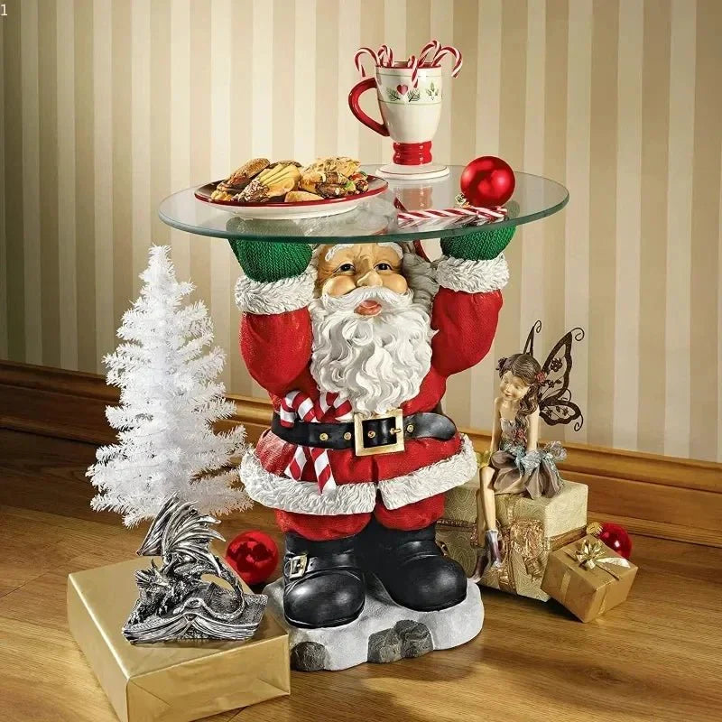 SantaServe - Santa Claus Statue with Snack Holder - Decorative Santa Statue for Snacks and Fruits