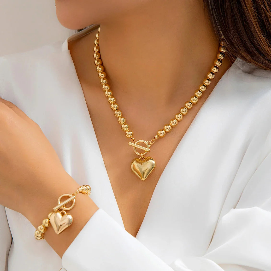 HeartElegance - Necklace and Bracelet Set