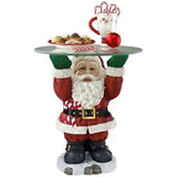 SantaServe - Santa Claus Statue with Snack Holder - Decorative Santa Statue for Snacks and Fruits