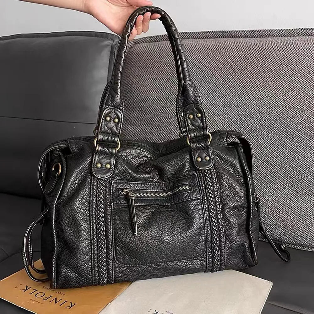 NoirClass - Luxury Black Leather Handbag