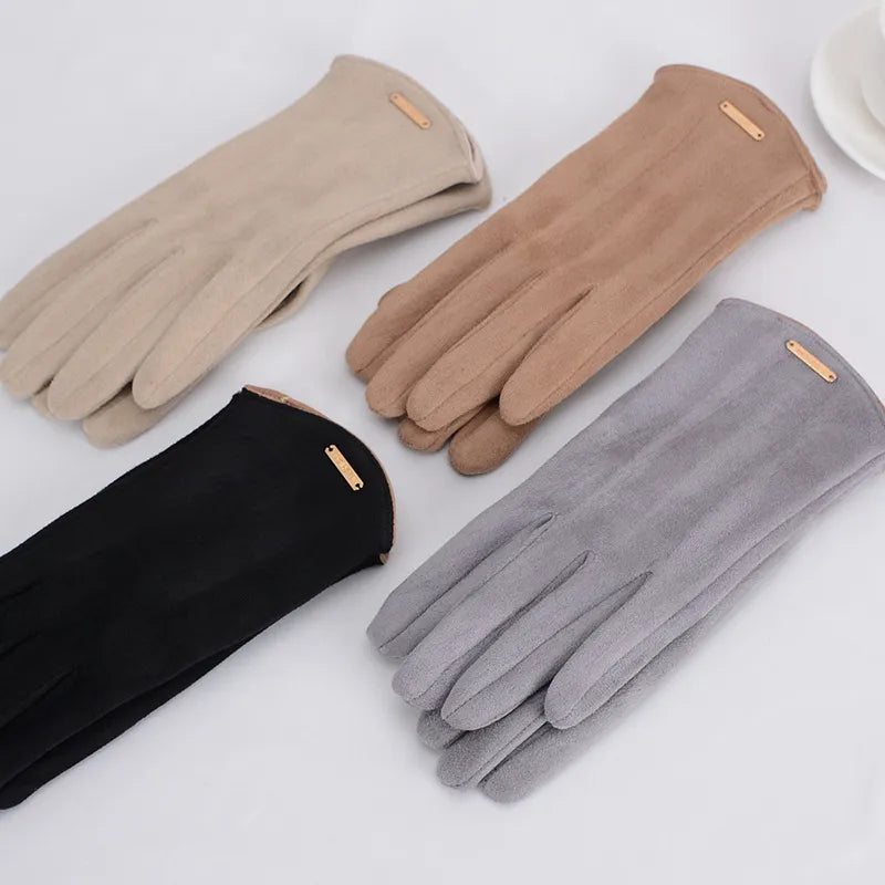 VelvetGrip - Elegant Suede Gloves with Cashmere Lining