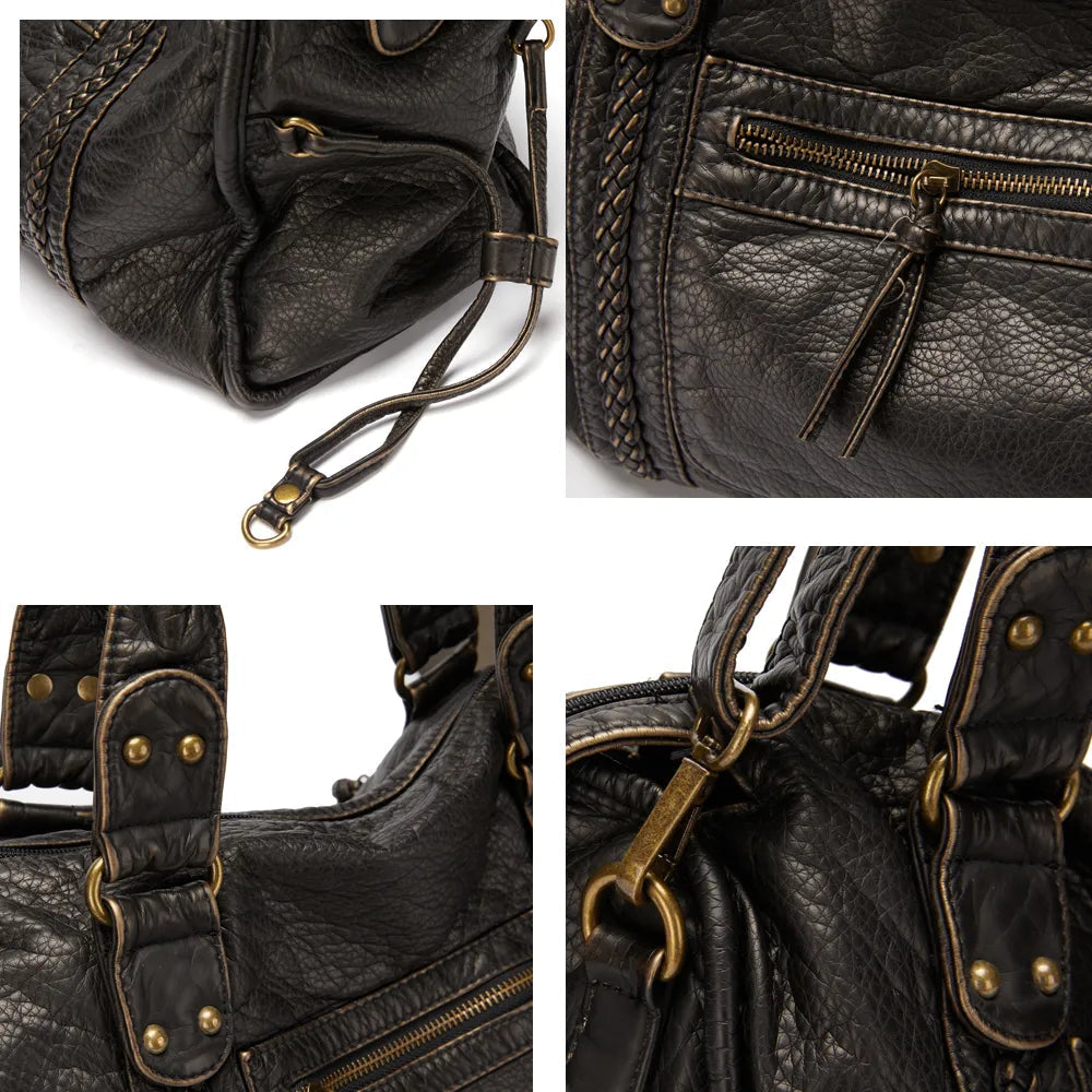 NoirClass - Luxury Black Leather Handbag