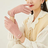 VelvetGrip - Elegant Suede Gloves with Cashmere Lining