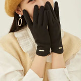 VelvetGrip - Elegant Suede Gloves with Cashmere Lining