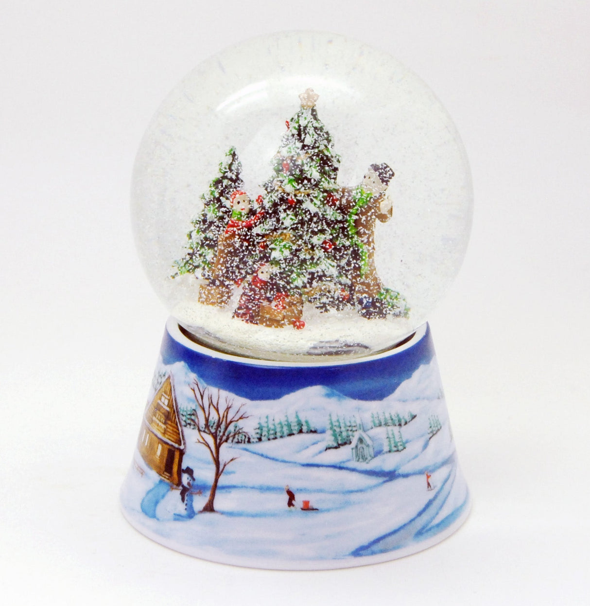 Nostalgic Snow Globe with Christmas Tree and Music Box 14 cm High