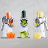 3-in-1 Manual Vegetable Slicer with 3 Replaceable Blades