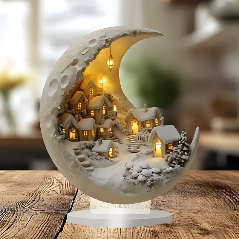 Magical Half Moon Decoration | High-Quality Acrylic | Stylish Table Decor