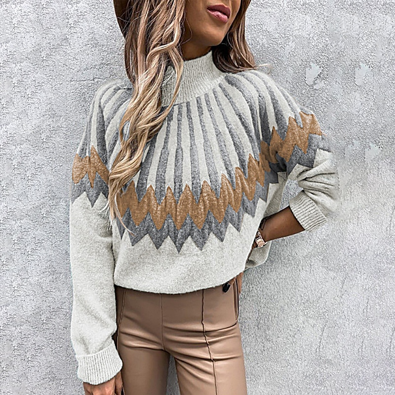 Elegant Women's Sweater with Stand-Up Collar for Every Occasion