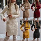 Elegant Knitted Dress for Autumn and Winter