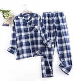 Women's Cotton Flannel Pajama Set with Checkered Pattern