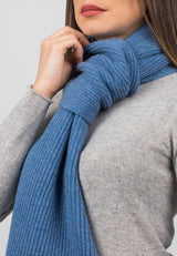 Ribbed Structure Scarf 100% Cashmere for Winter Style