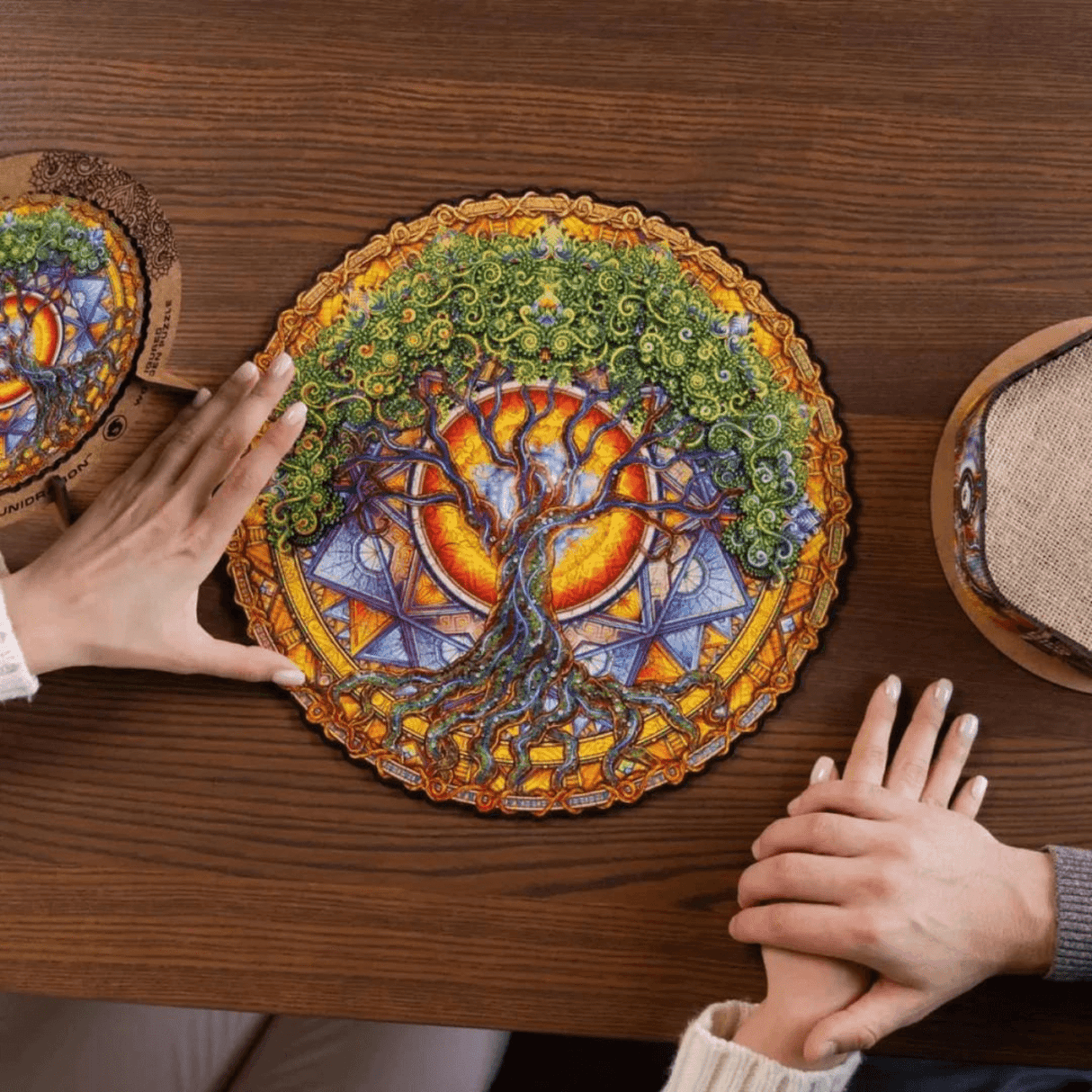 Wooden Puzzle with Tree of Life Design