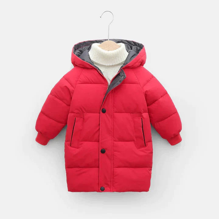 Children's Winter Jacket with Hood and Practical Pockets