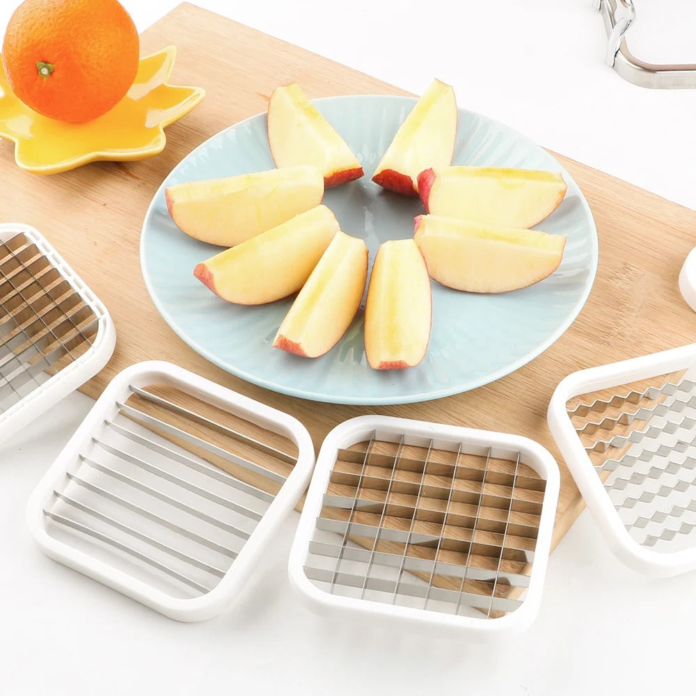 Stainless Steel 5-in-1 Vegetable Slicer with Ergonomic Handle and Interchangeable Blades