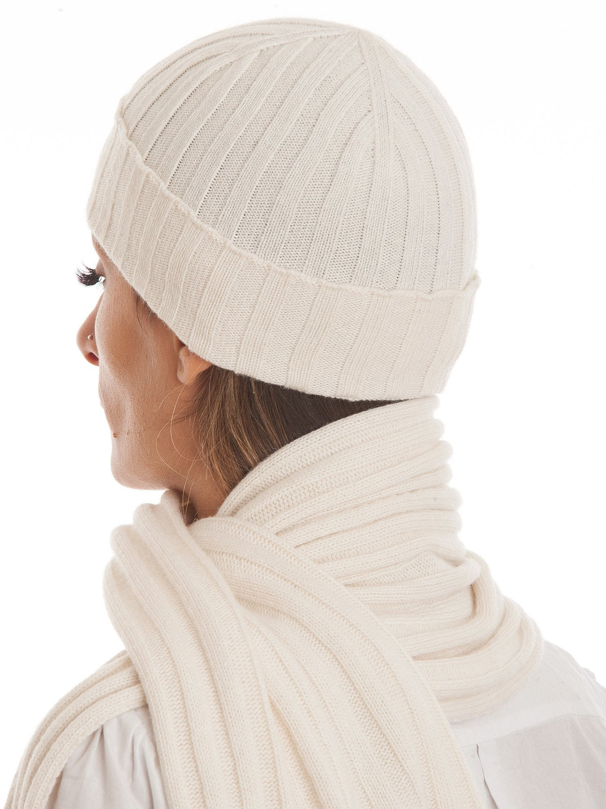 Cashmere Scarf Set with Hat - Made in Italy