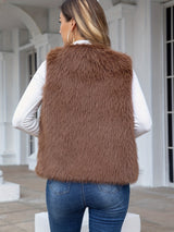 Sleeveless Faux Fur Vest for Women - Elegant Layering Option