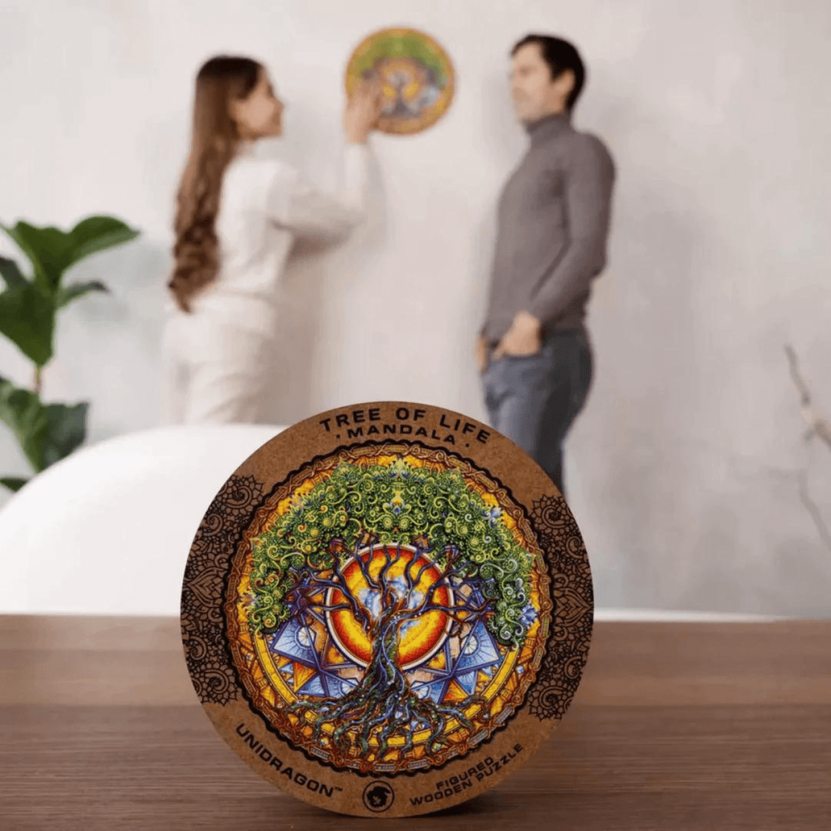 Wooden Puzzle with Tree of Life Design