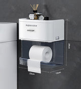 Multifunctional Toilet Paper Holder with Storage Drawer and Smartphone Holder