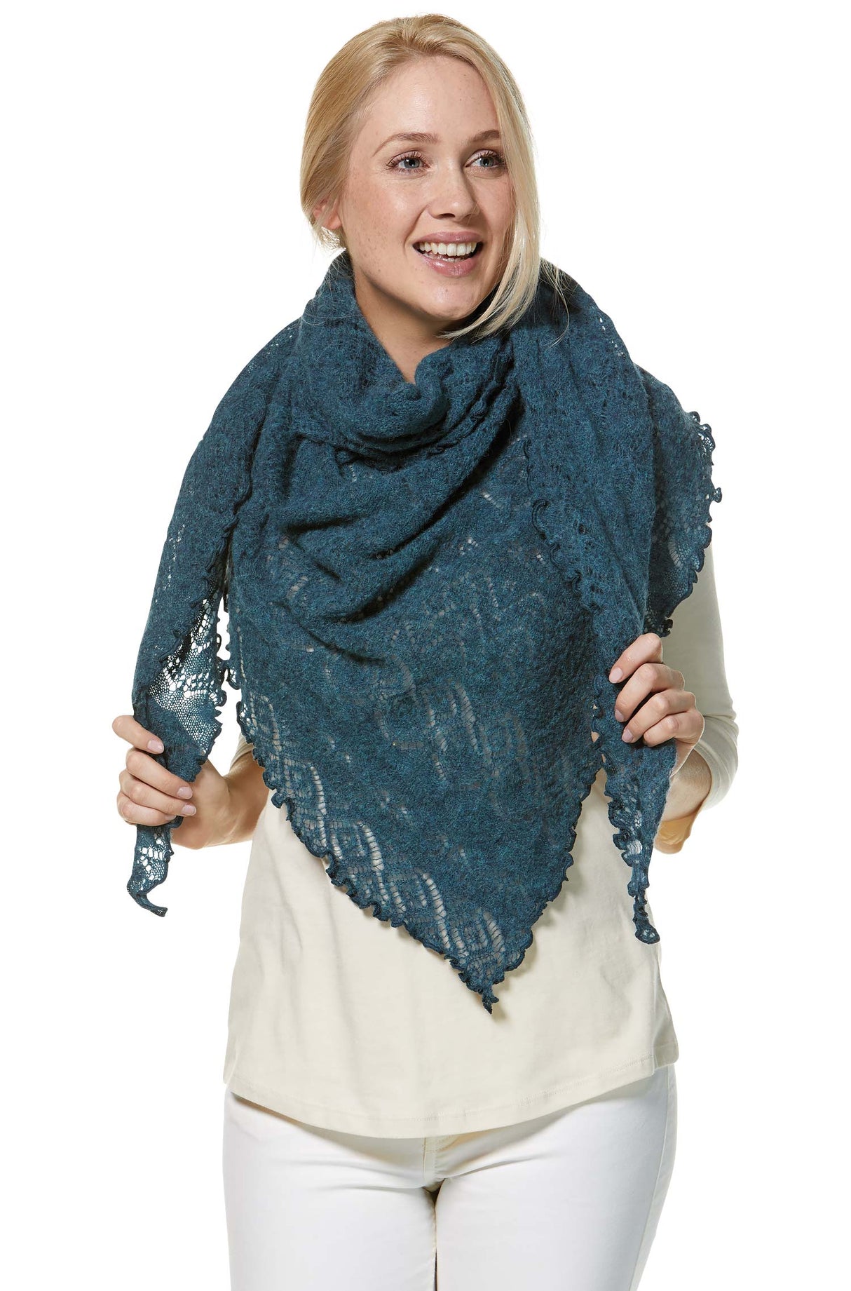 Lightweight Soft Knit Ajour Scarf