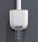 Silicone Toilet Brush with Antibacterial Design and Wall Mount