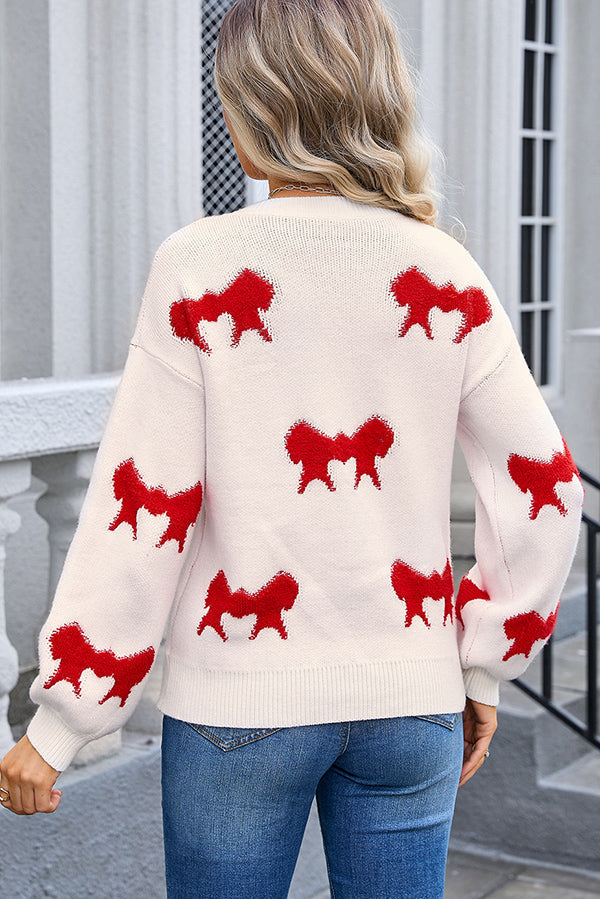 Autumn Sweater with Mini Bows - Cozy Style